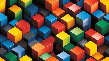 A modern 3D rendering of a grid of colorful cubes in a geometric seamless pattern. This image is suitable for websites or blogs about design, technology, or creative concepts.

