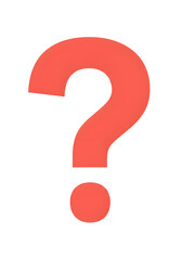 Seeking answers with a coral question mark, find solutions and explore possibilities with this icon