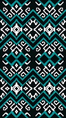 Intricate geometric pattern with vibrant turquoise accents for modern design and textile applications