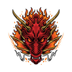 Vector red dragon