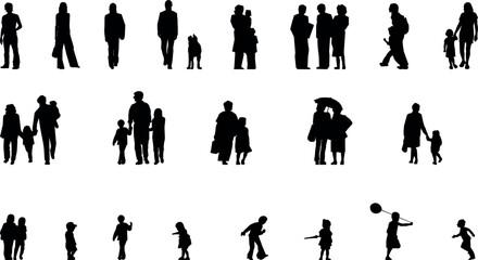 Vector Collection of People Silhouettes in Various Postures