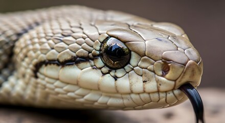 Obraz premium Close-up of Snake Head with Extreme Shallow Depth of Field