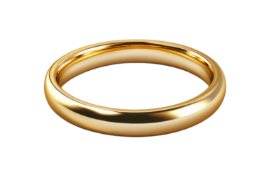 A wedding ring top view realistic on white background,png