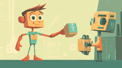 vector robot delivery box