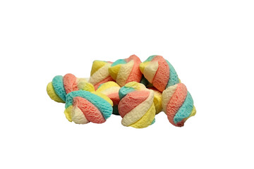 Colorful Marshmallow isolated on White background 