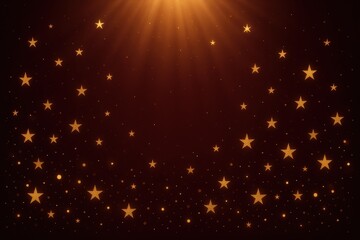 Luxurious golden Christmas sparkles with floating stars creating premium holiday celebration backdrop for upscale seasonal marketing campaigns