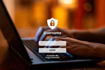 Cybersecurity concept, cyber secure digital information, user privacy security and encryption, secure internet access network technology and cybernetics, screen padlock icon, privacy, safety, protect.
