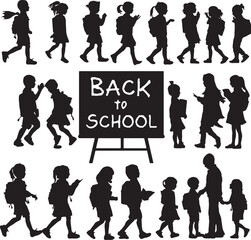School Kids Silhouette Set

