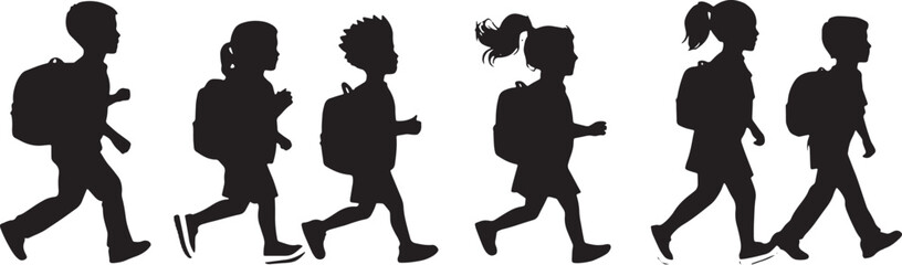 School Kids Silhouette Set

