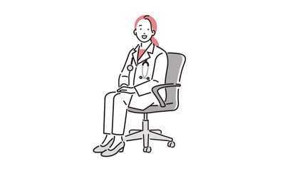 椅子に座る女性医師