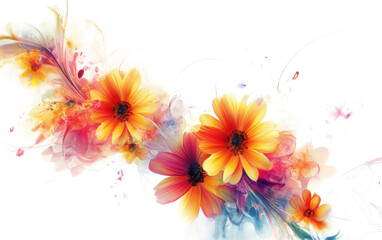 Obraz premium Abstract floral on white background,png