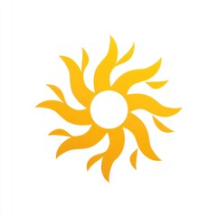 Stylized sunburst graphic, radiating gold