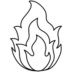 Obraz premium Hand drawn fire cartoon illustration outline 