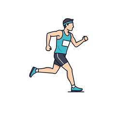 Fototapeta premium Runner in Motion Illustration