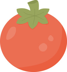 Red tomato vector illustration, juicy vegetable (fruit) perfect for salads, sauces, and healthy recipes.