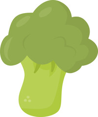 Green broccoli vector illustration, nutritious vegetable ideal for healthy meals, salads, and vegetarian recipes.