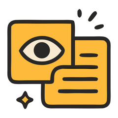 Fototapeta premium Stylish eye symbol with abstract shapes and playful elements