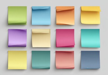 Colorful sticky notes arranged in a grid