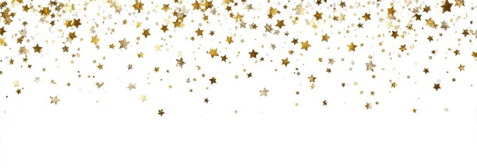 Gold star confetti on white background (3)