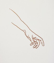A simple, elegant line drawing of a reaching hand