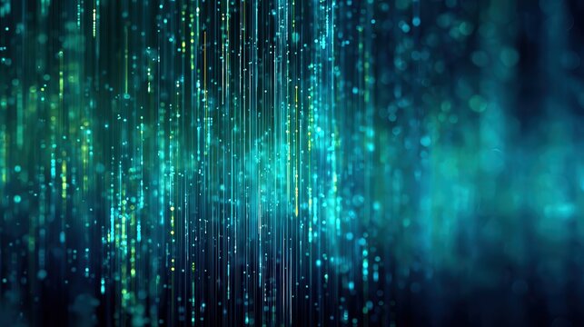 Futuristic Digital Data Background in Blue Abstract Technology Matrix Grid with Glowing Lights Big Data and Artificial Intelligence Visualization