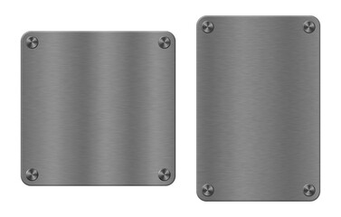 四角にビスのあるシルバーメタリックフレーム　長方形　正方形　セット　グラフィック素材