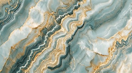 Fototapeta premium Blue and Gold Marble Texture with Swirling Veins background