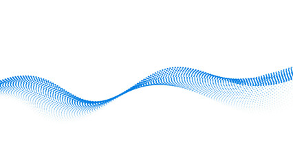 Blue dotted wave line pattern. Light halftone undulate net background. Abstract air flowing particle wallpaper. network technology background. Modern digital datum science concept. vector illustration © LifeJourney