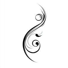 Obraz premium Ornate, stylized floral design. Swirling, flowing lines create a decorative element, reminiscent of flourishes or scrollwork. Dark lines on a white background