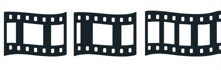 Obraz premium Three film strip icons