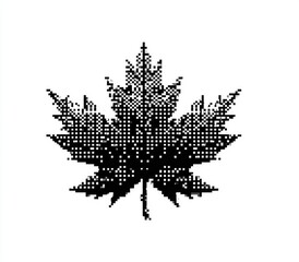 Dotted, stylized maple leaf graphic