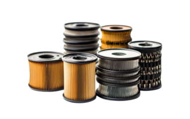 Car Oil filters on white background,png
