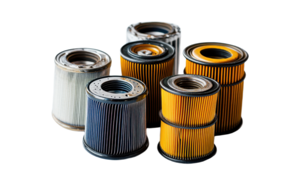 Car Oil filters on white background,png