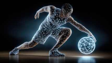 Abstract basketball player