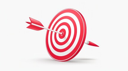 Archery aim symbol featuring a red and white dartboar