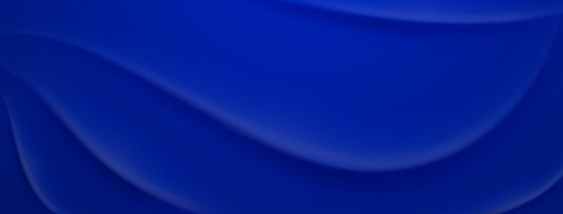Smooth, dark blue wavy shapes create a sense of movement, forming an abstract background.