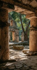 Obraz premium Sun-drenched ruins, ancient columns