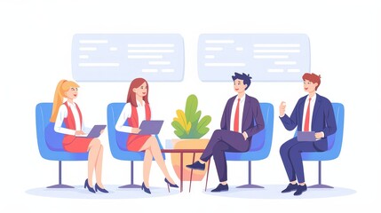 Obraz premium Flat vector hand-drawn illustration of personnel cond