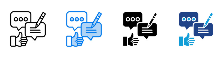Feedback icon set multiple style collection