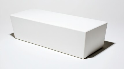 Naklejka premium Blank rectangle on white surface, simplicity and clean design in focus