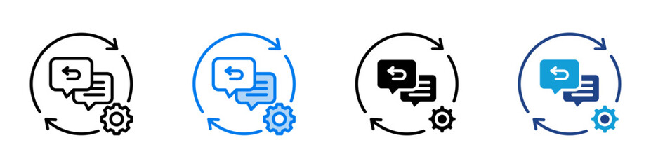 Auto responder icon set multiple style collection