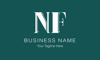 Fototapeta premium NF N nf initial logo | initial based abstract modern minimal creative logo, vector template image. luxury logotype logo, real estate homie logo. typography logo. initials logo