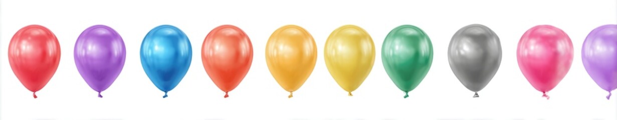 Row of colorful metallic balloons (1)