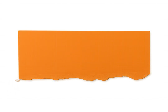 Horizontal orange ripped paper piece with transparent background, ideal for adding a pop of color and texture to designs