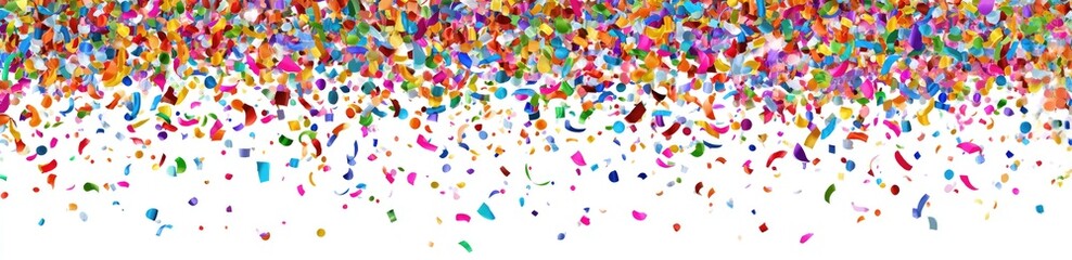 Obraz premium Colorful confetti falling on white background