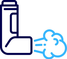 Asthma Inhaler icon on white background. Inhaler outline. 