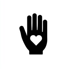 Fototapeta premium Silhouette of a hand holding a heart