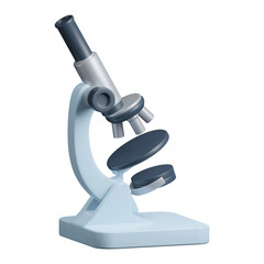 Microscope 3D Icon, Scientific Laboratory Equipment Illustration Isolated Transparent PNG, Biology Research Tool Clipart, Medical Science, Lab Analysis, Education Symbol for App, Web, UI, Logo