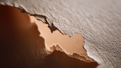 Ripped paper, close-up view of tear
