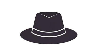 Fototapeta premium Silhouette of a fedora hat.